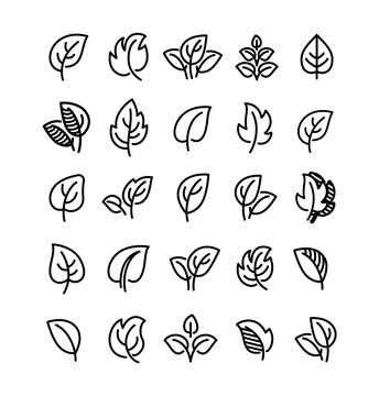 Leaf sicon set Stock Illustration