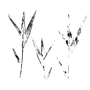 Leaf silhouette elements set isolated on white background. Stock Illustration