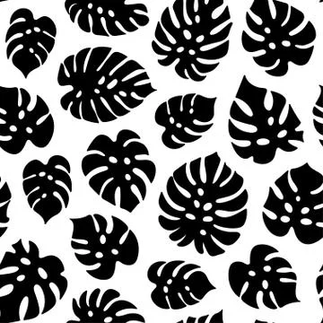 Leaf silhouette seamless pattern Stock Illustration