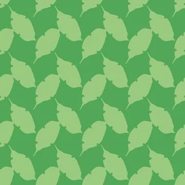Leaf silhouettes vector repeat pattern in green イラスト素材
