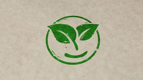 Leaf smile eco friendly symbol stamp and stamping animation Stock Footage 277571530