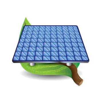 Leaf With Solar Panel Illustrazione stock