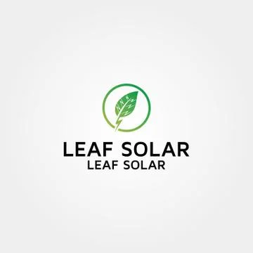 Leaf Solar vector logo design template Stock Illustration