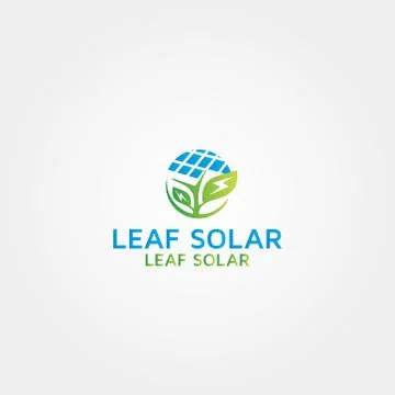 Leaf Solar vector logo design template idea Stock Illustration