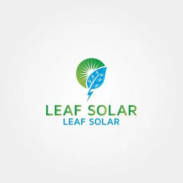 Leaf Solar vector logo design Stock Illustration