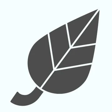 Leaf solid icon. Simple single item of tree plant leaves. Autumn season vector Stock Illustration