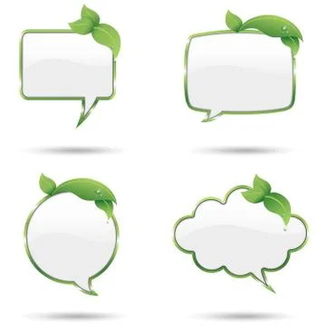 Leaf Speech Bubbles Stock Illustration