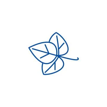 Leaf, spice line icon concept. Leaf, spice flat vector symbol, sign, outline 스톡 일러스트