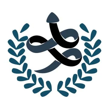 Leaf Spiral Arrow Direction Vector color Isolated Stock Illustration