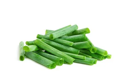 Leaf spring onion isolated on white background ,Green leaves pattern Stock Photos