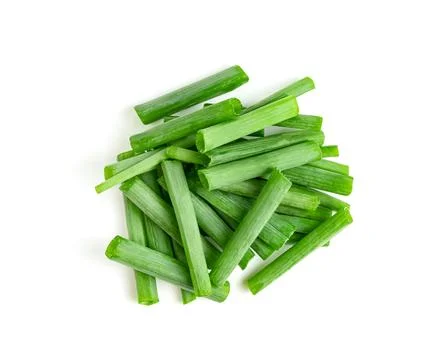 Leaf spring onion isolated on white background ,Green leaves pattern Stock Photos