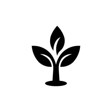 Leaf sprout icon logo design template isolated illustration Stock Illustration
