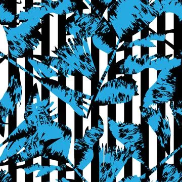 Leaf Striped Seamless Pattern Design Illustrazione stock