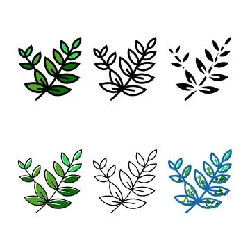 Leaf styleset spring color icon vector イラスト素材