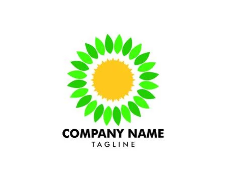 Leaf Sun Logo Design Element Stock Illustration