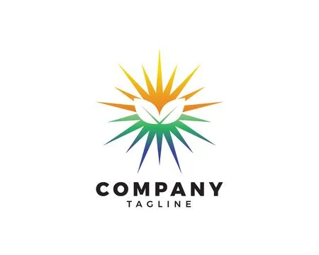 Leaf Sun Logo Design Element Stock Illustration