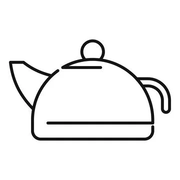 Leaf tea pot icon outline vector. Hot drink Stock Illustration