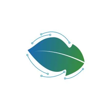 Leaf tech vector design template illustration Stock Illustration