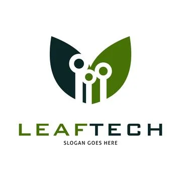Leaf Technology Circuit Icon Vector Logo Template Illustration Design Illustrazione stock