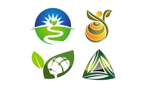 Leaf Template Vector Set Ilustración de archivo