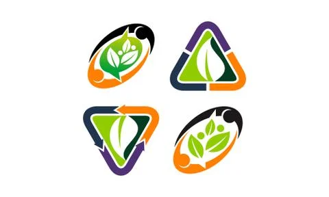 Leaf Template Vector Set Ilustración de archivo