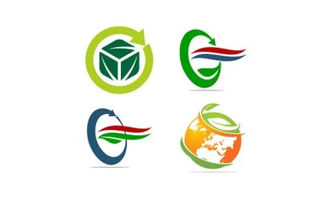 Leaf Template Vector Set Ilustración de archivo