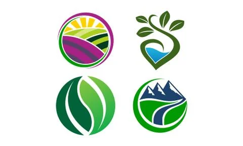 Leaf Template Vector Set Ilustración de archivo