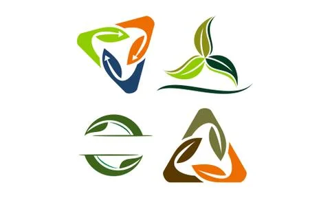 Leaf Template Vector Set Ilustración de archivo