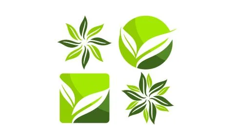 Leaf Template Vector Set Ilustración de archivo