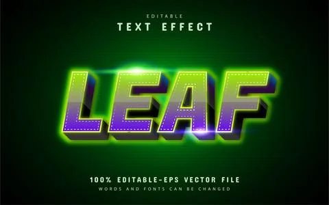 Leaf text effect with gradient 스톡 일러스트