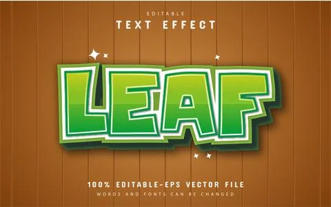 Leaf text effect Stock Illustration
