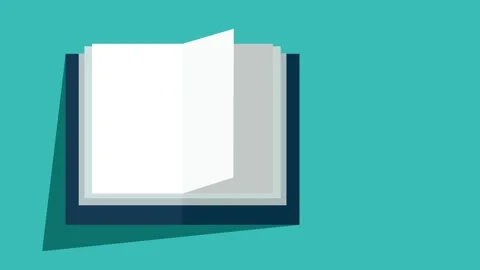 Leaf through a tome. Minimalist animated illustration of an book opening wi.. Stock Footage 270687120