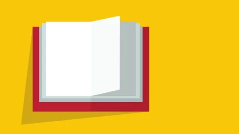 Leaf through a tome. Minimalist animated illustration of an book opening wi.. Stock Footage 270691158