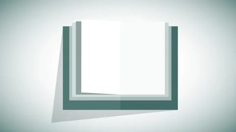 Leaf through a tome. Minimalist animated illustration of an book opening Stock Footage 283533135