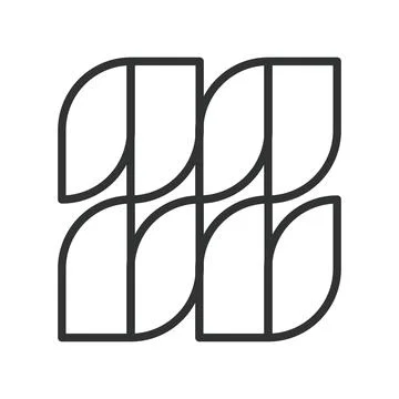 Leaf tile pattern, icon in line design. leaf, tile, pattern, geometric, plant Stock Illustration