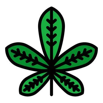 Leaf tree chetnut icon color outline vector Stock Illustration