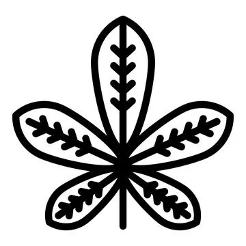 Leaf tree chetnut icon, outline style Stock Illustration