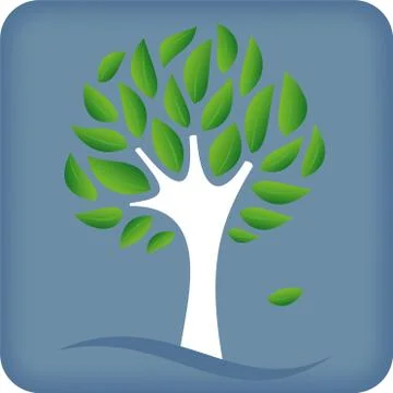Leaf tree with flame leaves. Simple style. Stock Illustration