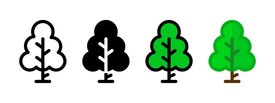 Leaf tree icon. Spring forest symbol. Green garden plant vector illustratio.. Illustrazione stock