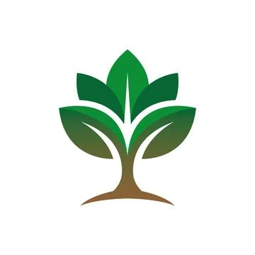 Leaf Tree Logo Design for Organic Nature Business Stock Illustration