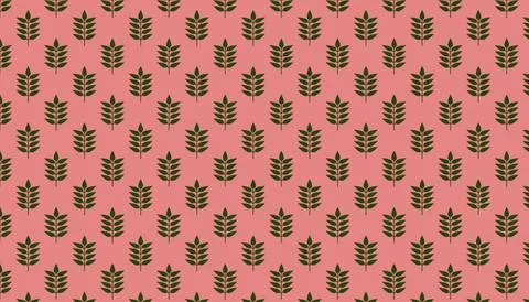 Leaf tree seamless pattern with christmas trees wallpaper background. Winte.. イラスト素材