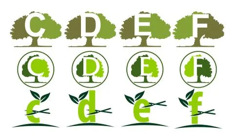 Leaf Tree Template Set Stock-Illustration