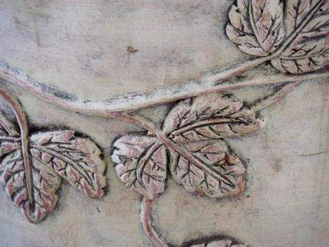 Leaf on tthe Side of Gardening Pot 스톡 사진