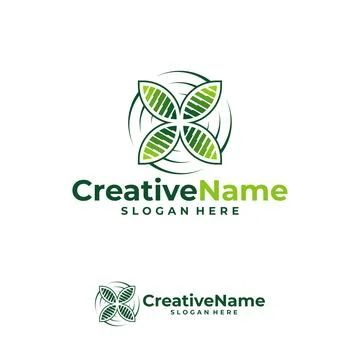 Leaf turbine logo vector template, Creative wind power logo design concepts Stock-Illustration