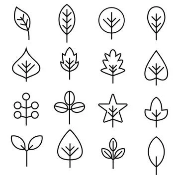 Leaf vector design line icon. Stock Illustration