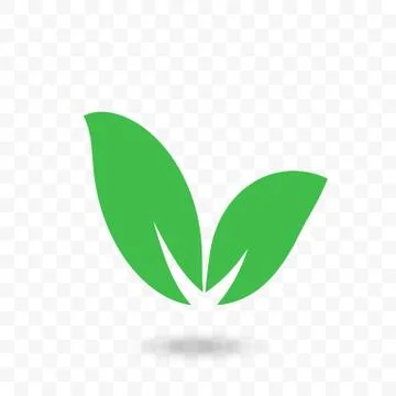 Leaf vector green icon for vegan, bio eco label Illustrazione stock