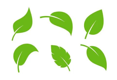 Leaf vector icon logo. Vegan leaves green eco flat herbal icon simple shape Illustrazione stock