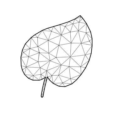 Leaf vector illustration in polygonal style, isolated on white background Stock Illustration