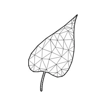 Leaf vector illustration in polygonal style, isolated on white background ... Foto stock