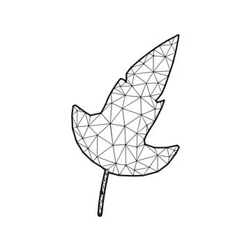 Leaf vector illustration in polygonal style, isolated on white background ... Foto stock